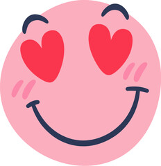 Hand drawn cartoon expression sign doodle flat icon Love emotion