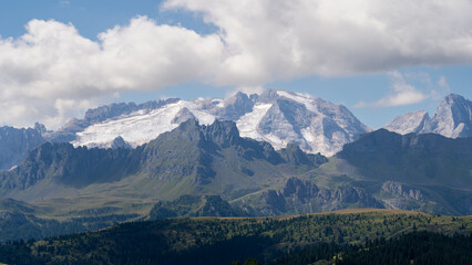 Amazing landscape to the Marmolada and its glaciers during summer time. It is the highest mountain...
