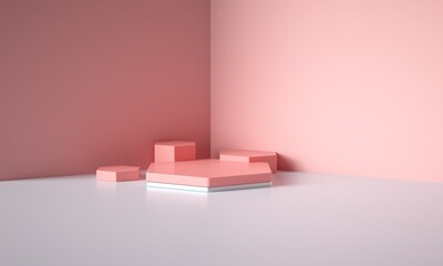 3D rendered geometric booth background