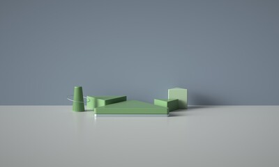 3D rendered geometric booth background
