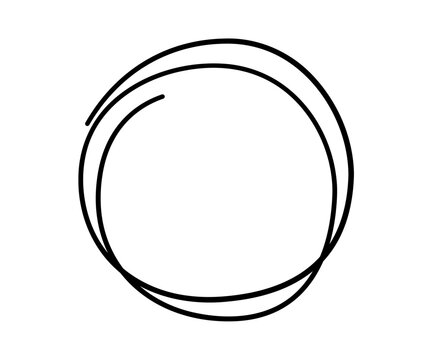 Hand drawn scribble circle. Doodle sketch underline. Highlight circle frame. Oval in doodle style. Vector illustration isolated on white background.