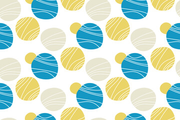 Abstract round doodle shapes in seamless pattern for textile, fabric, wallpaper. stylized ice cream scoops