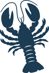 Exotic lobster black silhouette flat icon