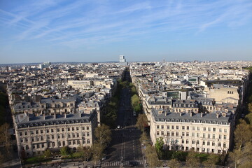 Fototapeta na wymiar Panorama view from Arc de Triomphe in Paris, France