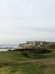 Half Moon Bay golf course view, Ritz Carlton Old Course, Bay Area Golf Courses, Half Moon Bay Golf , oceanfront golf, green valley