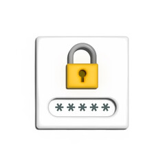 3d rendering password protection window icon
