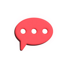 3d rendering speech balloon icon isolated on white background