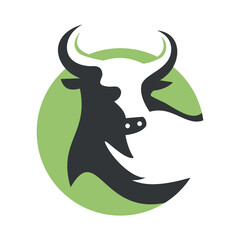 modern minimalist logo with bull symbol