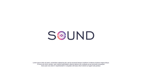 Sound logo with creative and unique concept design icon premium vector