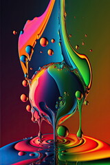 Abstract paint color background with splashes, oil paint, vector illustration, Made by AI,Artificial intelligence