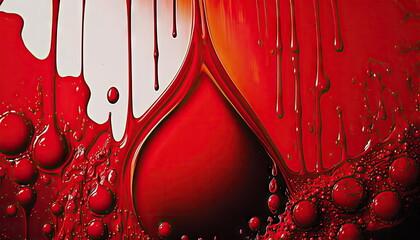 splash red oil color, Abstract red background, Made by AI,Artificial intelligence