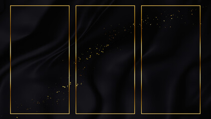 glitter text frame fluttering canvas background Shiny stripe texture 3D illustration © kanokruedee