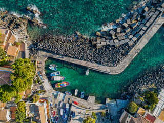 Stunning aerial shot of San Giovanni li Cuti, a charming neighborhood in Catania overlooking the...