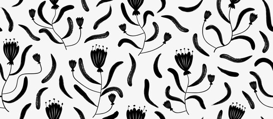  hand drawn tulip flowers Seamless pattern. Seamless pattern  © andin