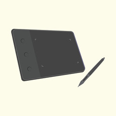 Graphic tablet with pen