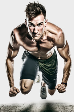 Man fitness body training. generate by AI