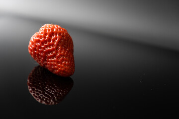 strawberry on black background