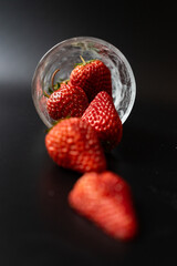 strawberry in a glass