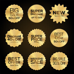 Super sale gold and white retro badges and labels collection  