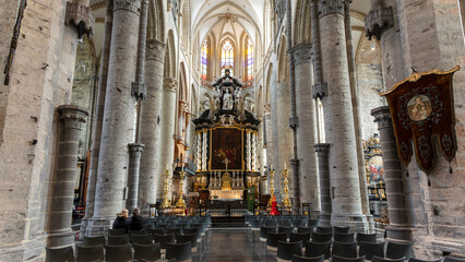 Interior of church in Gent, Belgium