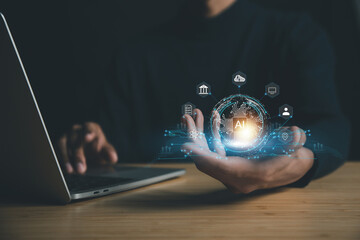 AI learning and business artificial intelligence, modern , transformation of ideas and the adoption...