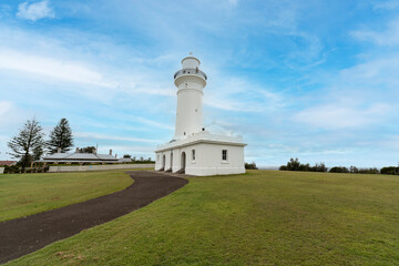 Fototapeta na wymiar Macquarie Lighthouse at Lighthouse Reserve and Christison Park in Vaucluse, East Sydney, NSW Australia 