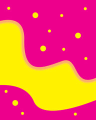 pink and yellow background with polka dots