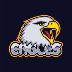 eagle head mascot logo vector , eagle gaming esports logo