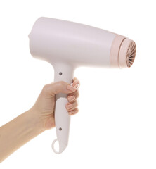 hair dryer in a female hand