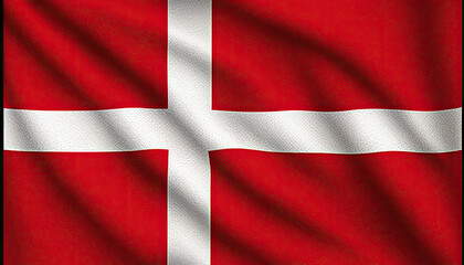 Fototapeta premium Flag of denmark, generative artificial intelligence 
