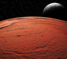 space landscape, fantasy red planet
