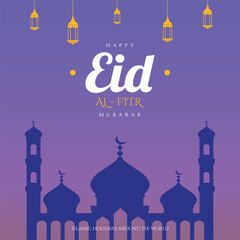 Eid al-fitr mubarak design for poster banner background template