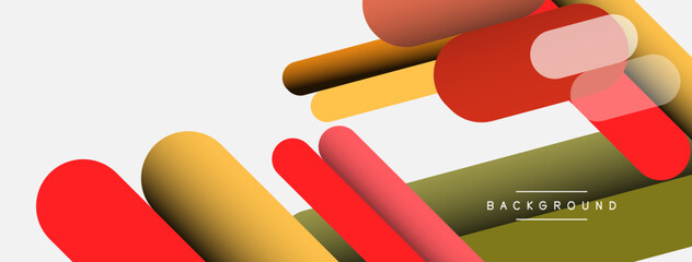 Overlapping round shapes and lines background. Vector illustration for wallpaper banner background or landing page