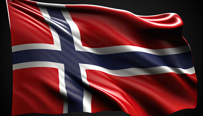 Fototapeta premium Norwegian flag, norge, generative artificial intelligence 