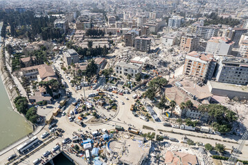 2023 Turkey-Syria Earthquake. Hatay drone photo