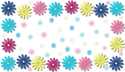 beautiful floral background of multicolored flowers on a light background