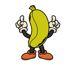 Cute simple fruit cartoon emoticon smoking doodle very expresive