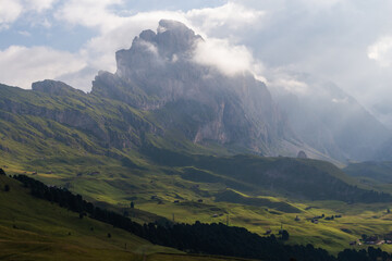 view of Seceda 2500m in the morning