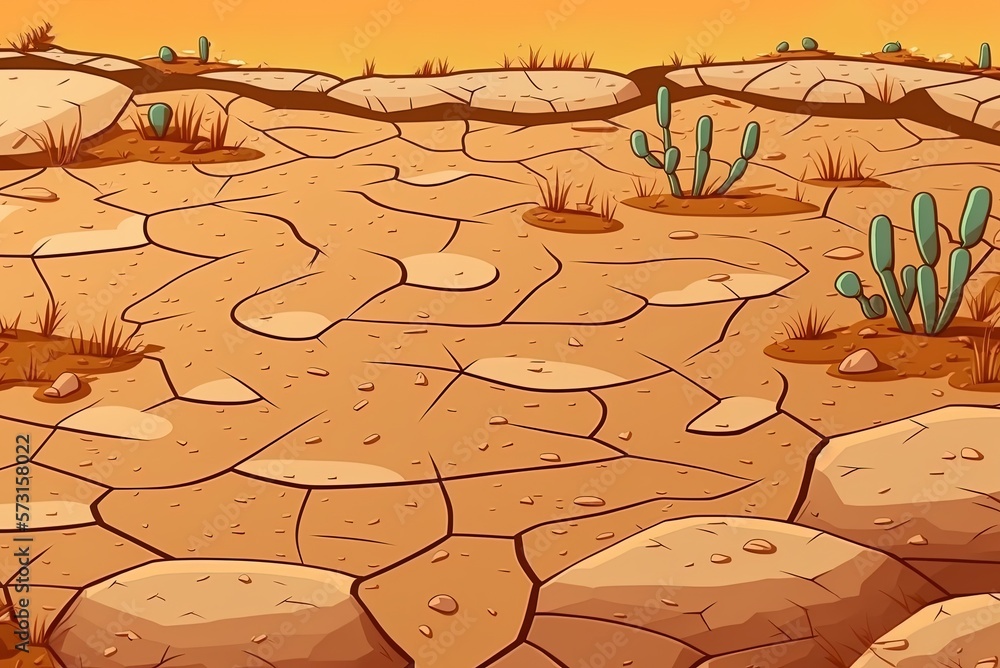 Poster uppermost layer of soil during the summer when it is dry. generative ai
