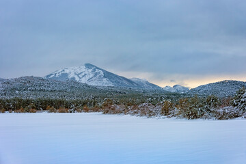 Winter landscape in the French Alps