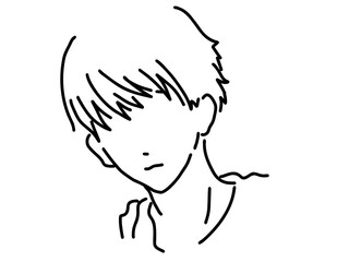 シンプルな人物のイケメン男性／手描きイラスト素材