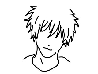 シンプルな人物のイケメン男性／手描きイラスト素材