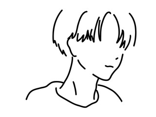 シンプルな人物のイケメン男性／手描きイラスト素材