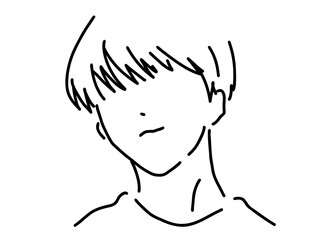 シンプルな人物のイケメン男性／手描きイラスト素材