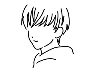 シンプルな人物のイケメン男性／手描きイラスト素材