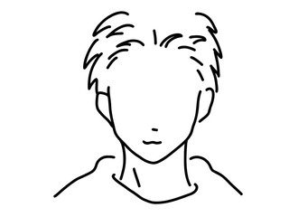 シンプルな人物のイケメン男性／手描きイラスト素材