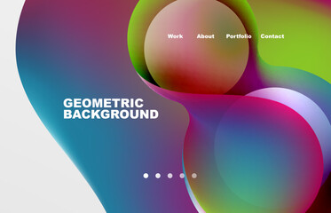 Abstract liquid background for your landing page design. Web page for website or mobile app wallpaper