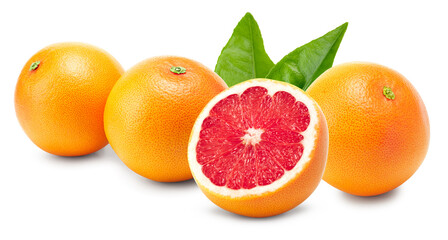 orange fruits isolated on white background. clipping path