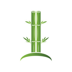 Bamboo ,green nature , logo design template, brand company