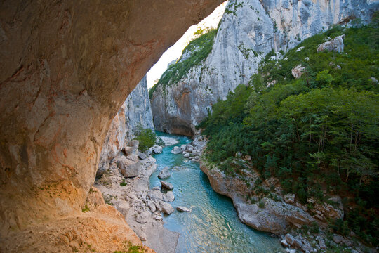 View of the Couloir de Samson canyon at the Verdon Gorge in south France